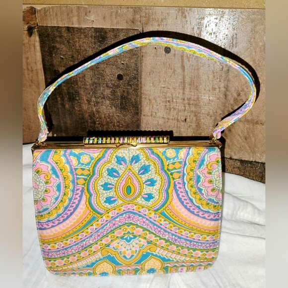 Himelhoch's Handbags - Vintage Himelhoch's Detroit Colorful Shoulder Mini Bag 70s